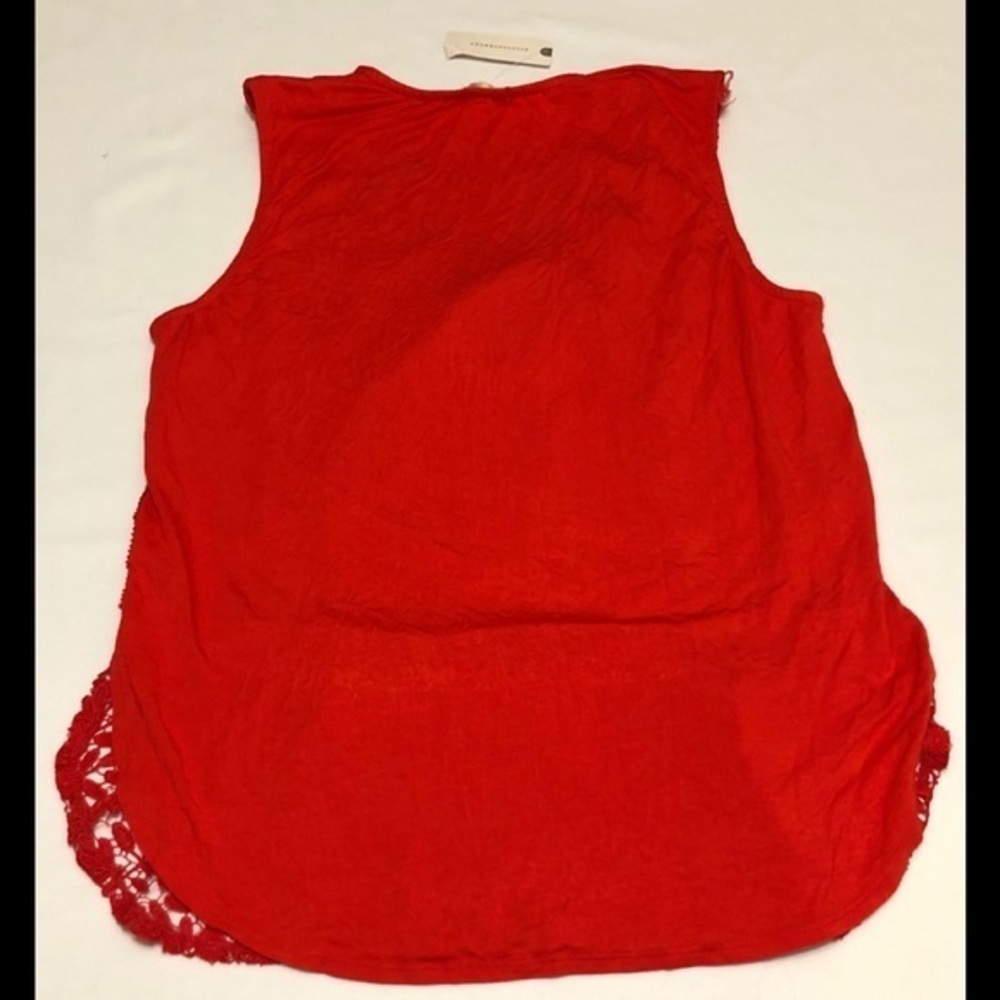 Anthropology Tiny Red Lace Sleeveless Tops - Picture 3 of 10